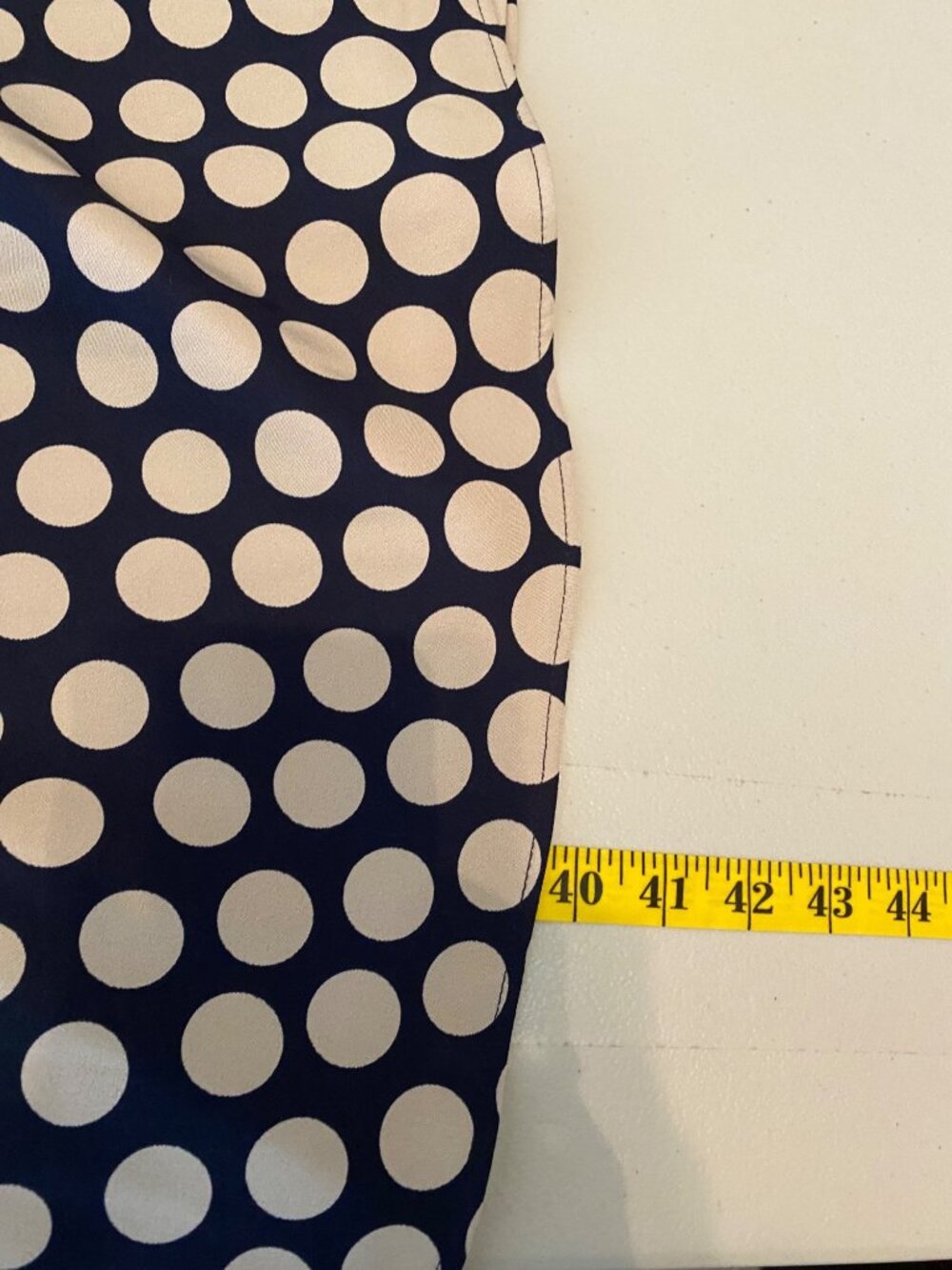 Signature By Darby Navy & Beige Polka Dot Sleeveless Dress With Belt Size 16 - Picture 7 of 10
